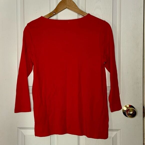 Red 3/4 Sleeve Top - Picture 5 of 5